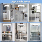 WAOWAO Extra Tall 40.55" Baby Gate 73.62-80.70" Wide Pressure Mounted Walk Through Swing Auto Close Safety White Metal Toddler Child Dog Pet for Indoor Stairs,Doorways,Kitche