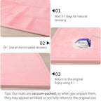 ACOMOPACK Baby Play Mat for Floor 1.3" Thick Memory Foam Play Mats 71"×79" Tummy Time Crawling with Non-Slip Bottom for Living Room,Nursery,Soft Velvet Playpen for Kids,Infants（Pink）