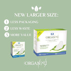 Organyc - 100% Certified Organic Cotton Inside and Out Feminine Pads, Sanitary Napkin 40 Count, Moderate Flow, Regular Absorbency, New Larger Size Packaging