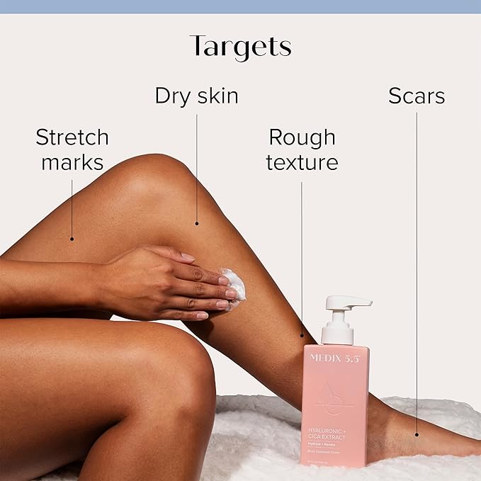 Medix 5.5 Hyaluronic Acid + Vitamin E Cream Body Lotion For Women | Hydrating Dry Skin Firming Lotion Minimizes Look Of Wrinkles, Stretch Marks, Cellulite, & Crepey Skin | Skin Care Products | 2-Pack