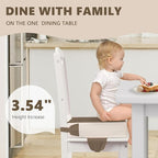 Booster Seat for Kitchen Chair with Adjustable Straps, Toddler Booster Seats for Dining Table Portable for Travel Camping Eating, Booster Cushion for Table for Baby Child Infant Kid Boy Girl