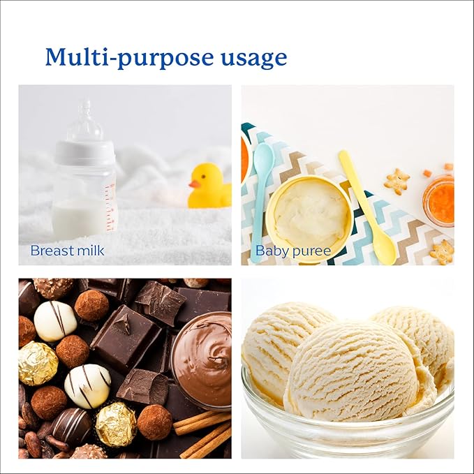 Samuelworld Baby Food Storage Container, 12 Portions x 2.5oz - BPA Free Silicone Freezer Tray with Clip-On Lid for Breast Milk Storage, Homemade Baby Food, Vegetable & Fruit Purees - Blue