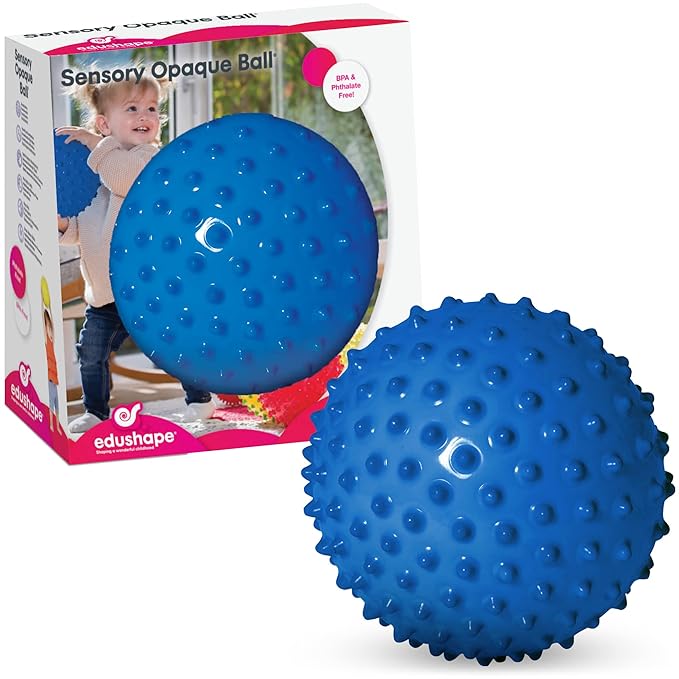 Edushape Sensory Ball for Baby - 7” Solid Primary Color Baby Ball That Helps Enhance Gross Motor Skills for Kids Aged 6 Months & Up - Pack of 1 Vibrant Colorful and Unique Textured Ball for Baby