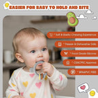 Baby Fruit Food Feeder & Breastmilk Popsicle Molds for Teething Relief, Baby Feeding Sets, 1 Freezer Tray with Lid & 1 Teether Toy & 1 Silicone Teething Pacifier Feeder, Extra Food Pouches (Grey)