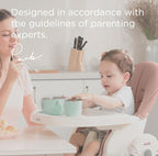 KÜB 3-in-1 Foldable Baby High Chair | 7 Height & 4 Recline Adjustable | Removable Seat & Tray for Easy Clean | 2 Locking Wheels | Multifunctional Infant High chairs for Babies and Toddlers Girl (Pink)