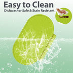 Kids Silicone Placemats, Baby Placemats with Food Catching for Kids Toddler Children Reusable Non-Slip Table Mats Baby Food Mats for Restaurant (Dark Green)