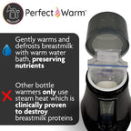 Baby Brezza Fast Baby Bottle Warmer - Baby Milk Warmer + Breastmilk Warmer Defroster – 2 Unique Temperatures for Breastmilk + Formula - Universal Fit for All Bottles, Storage Bags + Food Jars
