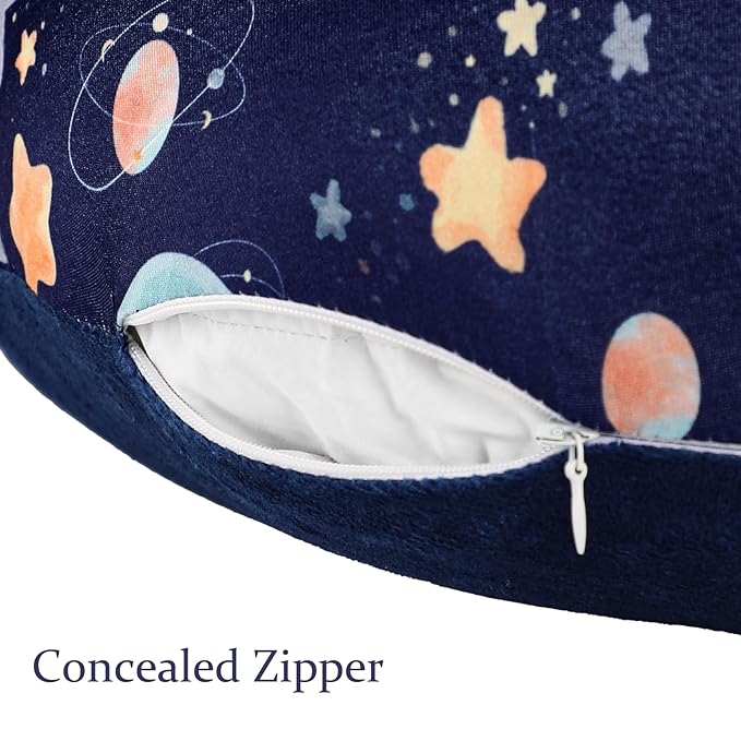 Nursing Pillow Cover 1 Pack, DAYEEBALL Double-Sided Removable Nursing Cover for Baby Girls Boys Newborn, Stretchy and Soft Reversible Slipcover for Breastfeeding Pillow, Space(Only Cover)