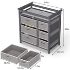 YUFU Baby Changing Table, Diaper Changing Station with 6 Storage Drawers and Changing Pad, Changing Table Dresser, Gray