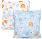 2pcs Cloth Diaper Wet Dry Bags, Waterproof Reusable Wet Bag with 2 Zipper Pockets & Handle, Washable Laundry Bags for Baby Adult Clothes Travel Beach Pool Daycare Yoga Gym Exercise Swimsuits,