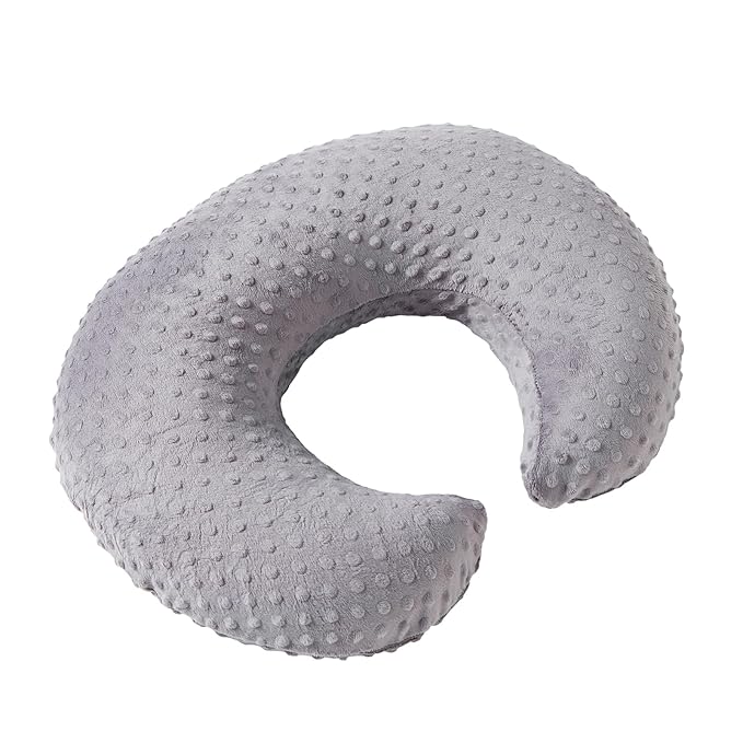 Nursing Pillow and Positioner for Breastfeeding, Ultra Soft Baby Breastfeeding Pillows for More Support for Mom and Baby, with Premium Removable Cover (Rose Gray)
