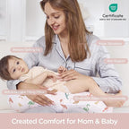 Little Grape Land Nursing Pillow, Breastfeeding Pillows, Baby Support Pillow for Nursing, Bottle Feeding, Tummy Time with Machine Washable Cover & Breathable Filling(Bird Parade)