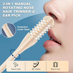 10 Pcs 2-in-1 Nasal Hair Cutter, Double Sided Nose Hair Knife, Nostril Hair Remover Tool, Portable Manual 360° Rotating Nose Hair Trimmer with Ear Picker for Women Men