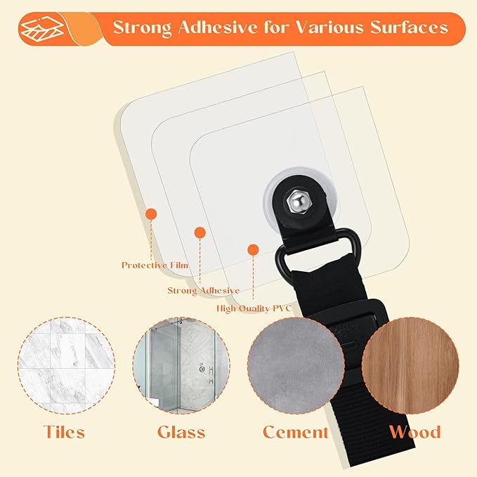 TV Safety Straps Adjustable, Adhesive Anti-Tip Furniture Anchor for Flat Screen, TV and Furniture Safety Straps for Baby Proofing, Black