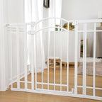 Ingenuity Decorative Extra Tall Baby Gate & Dog Gate, 28.5"-48" Wide, 36" Tall, Hardware or Pressure Mounted, Install on Top or Bottom of Stairs, Banister, or Doorway - White