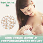 wegreeco Nursing Breast Pads (14 Pack) + Laundry Bag & Travel Storage Bag, 4.7 inch Option - Washable & Reusable Breastfeeding Nursing Pads (Light Coffee Checkerboard, Large, Plain Shape)