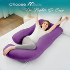 Sasttie Pregnancy Pillows for Sleeping, U Shaped Cooling Full Body Pillow with Removable Cover, Pregnant Women Must Haves, Maternity Essential, Purple