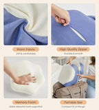 Pregnancy Pillows for Sleeping, Memory Foam Maternity Pillow Support for Back Belly HIPS, Adjustable Travel Wedge Pillow for Pregnant Women, Side Sleeping Pregnant Pillows with Velvet Cover
