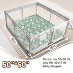 Baby Play Mat, 50x50 Playpen Mat with Super Soft Touch, Activity Mats with Upgraded Anti-Slip Bottom, Machine Washable Crawling Mats for Floor & Picnic(Trees)