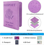 Melsbrinna RFID Passport Holder for Travel, Unisex Adults, Purple, Faux Leather, Travel Wallet, Passport Cover, RFID Protected