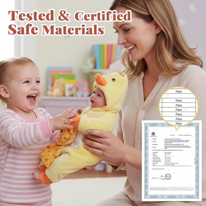 Lightweight Baby Doll Set – 15" Realistic Soft Doll for Girls, Easy to Carry & Hug – Pretend Play & Gift for Toddlers