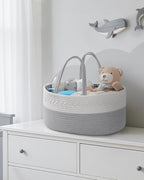 Maliton Cotton Rope Diaper Caddy Organizer - Nursery Storage Caddy, Baby Boy Changing Table Must Have, Perfect