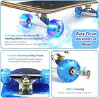 Easy_Way Complete Skateboards- Standard Skateboards for Beginners Kids Boys Girls Teenager- 31''x 8''Canadian Maple Cruiser Pro Skate Board, Skateboards