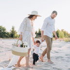 KiddyCare Woven Diaper Caddy Organizer, Large Gray Multi Functional Portable Baby Basket with Handle, Baby Gift for Boy/Girl Nursery Storage, Organization, and Modern Car Diaper Caddy Natural X-Large