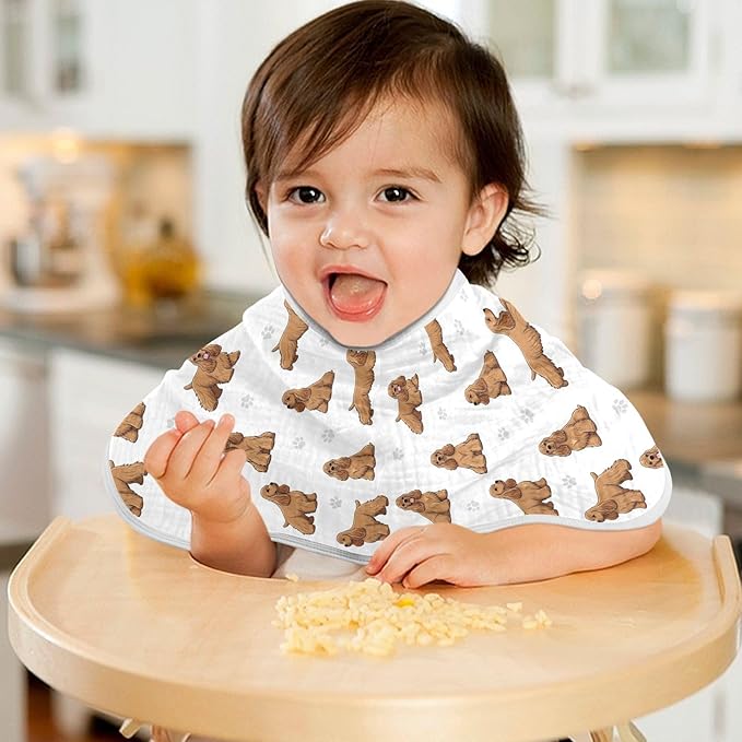 2 Pack Muslin Burp Cloths American Cocker Dogs White Cotton Baby Burp Cloths Ultra Absorbent and Soft Burping Cloth for Newborn Must Haves 22x11 Inch