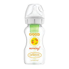 Dr. Brown's Natural Flow Anti-Colic Options+ Wide-Neck Baby Bottles, 9 oz/270 mL, with Level 1 Slow Flow Nipple, 4 Pack Good Morning/Good Night Gift Set