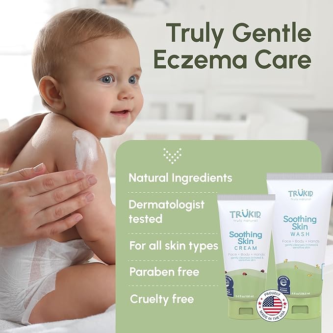 TruKid Eczema Bubble Podz with Eczema Cream & Bubble Glove – Gentle Bubble Bath and Skincare Set for Kids and Toddlers