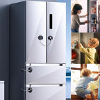 2 Pack Refrigerator Lock with Sticky Adhesive Pads, Child Proof Refrigerator/Fridge/Freezer Door Lock for Toddlers and Kids, Baby Safety Locks for RV Refrigerator, Cabinets and Drawers, Oven (Patent)