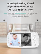 NovaView Video Baby Monitor - 5” 1080P Display, Ultra-Low Radiation, 5000mAh Battery, Clear Night Vision, Real-Time/VOX, 2X/4X Zoom, 1000ft Range, 2-Way Audio, Pan & Tilt, No WiFi Baby Camera