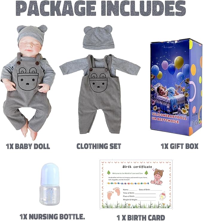 Lifelike Reborn Baby Dolls Boy - 18-Inch Baby Soft Body Realistic-Newborn Baby Doll Full Silicone Baby Dolls with Toy & Gift Box for Kids