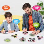 12 Pack Fidget Spinner Toy Bulk for Kids Adults, Metal Tri-Spinner Fidget Set, Hand Spinner for Stress Relief, Easter Birthday Goodie Bag Stocking Stuffers Classroom Prizes for Boy Age 3-12