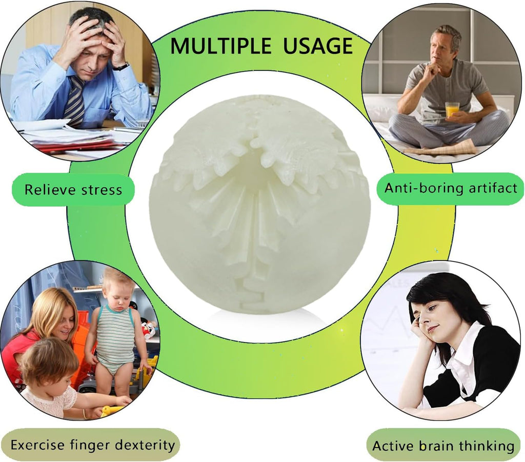 Gear Ball for ADHD 3D Printed Gear Ball Steampunk Whirling Wonder Fidget Toy Gearsphere Gear Ball for Stress and Anxiety Relaxing Fidget Ball Ideal for Sensory Needs and Autism (Luminous Green)