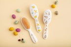 Rock & Ruddle Soft White Natural Boar Bristle Hairbrush for Babies and Young Children. Perfect for Fine Hair Detangling and Smoothing. Little Ducks Design, Small