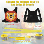 Toddlers Leash + Anti Lost Wrist Link Child Kids Safety Harness Kids Walking Wristband Assistant Strap Belt for Boys Pink Christmas Gift (Black)