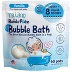 TruKid Bubble Podz Bubble Bath for Kids, Toddlers, & Babies, Tear Free Gentle & Refreshing Bath Bomb for Sensitive Skin with Natural Moisturizers, Non-Toxic, pH Balanced, Vanilla Scent (60 Podz)
