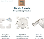 Roving Cove HeftyFit Corner Protector for Baby (4 Large Corners), Heavy-Duty Soft Rubber Foam Furniture Corner Bumper Guards, 3M Adhesive Pre-Taped, Oyster White (Off White)