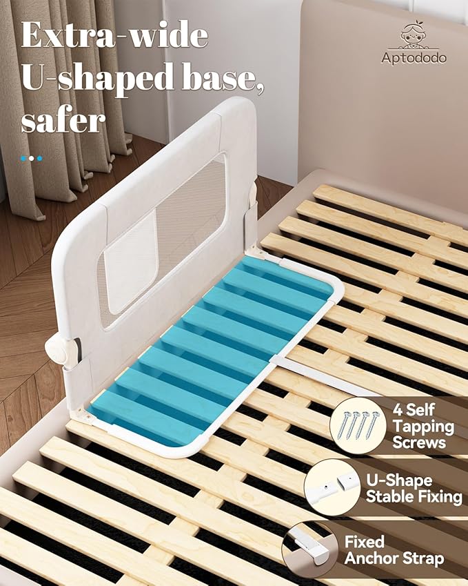 33" Bed Rails for Toddlers(Compact) for Single/Twin Bed with U-Shape Base, Toddler Bed Rails with More Stable and Secure, Fit for High/Low Mattresses, Box/Platform Bed