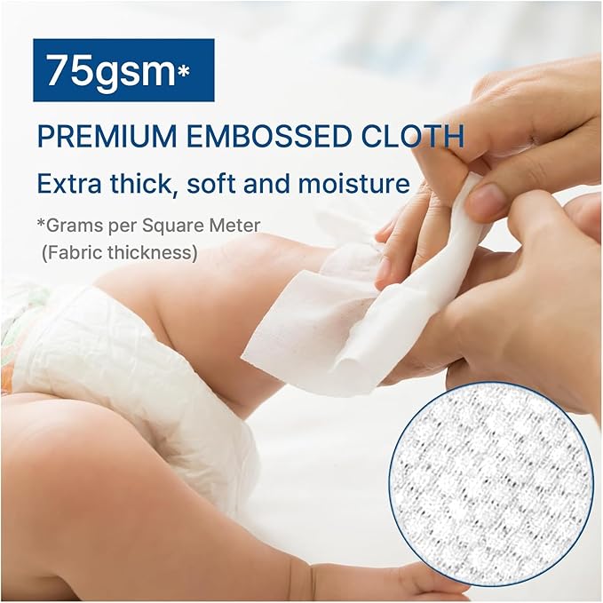 BEBESUP- Korea’s Four Palaces Edition - Hypoallergenic Water-based Unscented Alcohol-Free Ultra-Thick Super Seed Extracts Organic Plant-Based -Top 560 Count (8 Packs)