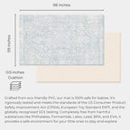 Baby Care Soft Rug (Prestige, Ikat - Inca Blue) 98'' x 59'' Original One-Piece Reversible Rollable Waterproof Play Mat for Infants, Babies, Toddler, and Kids