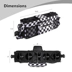 TOPDesign Universal Baby Stroller Organizer, Double Stroller Caddy with Detachable Mesh Bag & Heightened Insulated Cup Holders & Non-Slip Secure Hooks Accessories, Fits Most Strollers (Checkerboard)