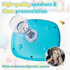 Toddlers Bilingual Spanish & English Talking Flash Cards with 288 Sight Words, Speech Therapy Toys for 3 4 5 6 Years Old Boys and Girls, Learning Educational Kids Gifts (Blue)