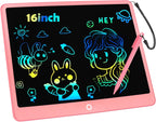 LCD Writing Tablet Doodle Board, 16inch Colorful Drawing Tablet Writing Pad, Kids Travel Essentials, Toddler Toys for 3 4 5 6 7 8 Year Old Girls Boys- Christmas and Birthday Gifts