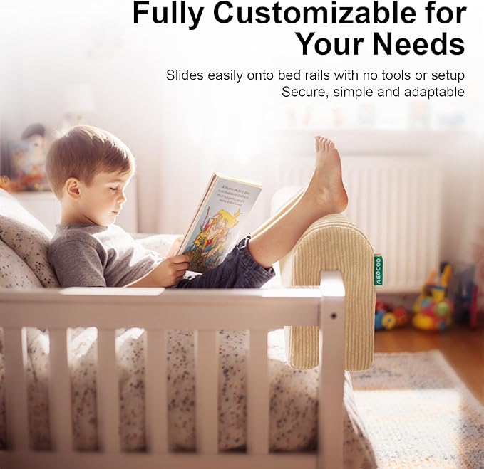 Bed Rail Bumpers Protector, Hospital Bed Rails Padding, Loft Beds and Bunk Beds Bumpers Protector, Premium Soft Memory Foam - Anti-Bump | Fall Prevention, Size 35.4 x 5.5 x 7.9 Inches, Beige