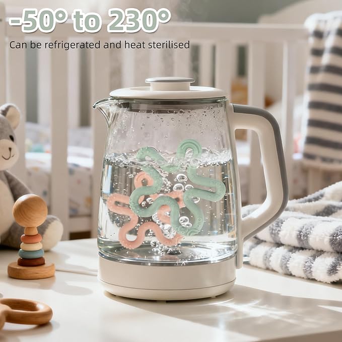 Fu Store 3 Pack Coral Flower Ring Teether Baby Teething Toys Silicone Teether Ring Toys for Babies 0-6 0-12 0-24 0-36 Months Easy to Grasp Clean Infant Teething Relief Soothing Sore Gums