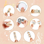 Toddler Musical Instruments, Joyreal Baby Musical Instruments Montessori Wooden Toys for Toddlers 3, Neutral Colors Percussion Instruments Set, Aesthetic Modern Boho Xylophone for Kids Playroom Gifts