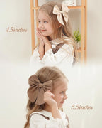 5.5 Inch 20PCS Baby Girls Fable Hair Bows Clips Cotton Linen Alligator Hair Clips Large Neutral Handmade Hair Accessories Bows for Girls Toddlers Kids by doboi